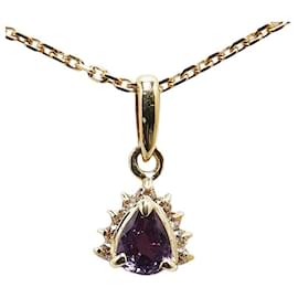 & Other Stories-Autre collier pendentif saphir diamant or 18 carats Collier en métal en excellent état-Autre