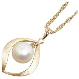 & Other Stories-Autre collier pendentif perle en or 18 carats Collier en métal en excellent état-Autre
