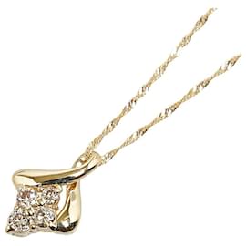 & Other Stories-Autre collier pendentif fleur en or 18 carats et diamants Collier en métal en excellent état-Autre