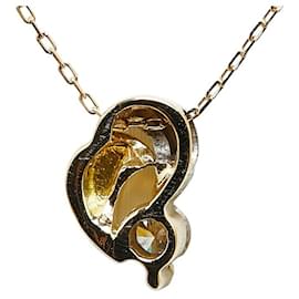 & Other Stories-Autre collier pendentif diamant en or 18 carats et platine Collier en métal en excellent état-Autre