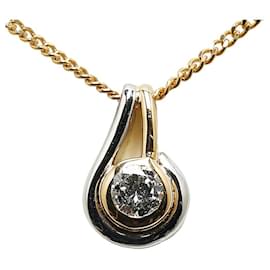 & Other Stories-Otro collar con colgante de diamantes y oro de 18 quilates Collar de metal en excelentes condiciones-Otro
