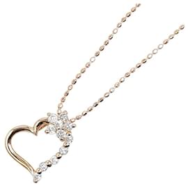 & Other Stories-Autre collier pendentif coeur en or 14 carats et diamants Collier en métal en excellent état-Autre