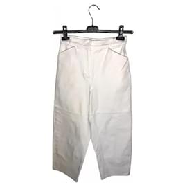 Yves Saint Laurent-Pantalones, leggings-Blanco