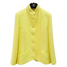 Chanel-Chanel 19S Gelbes Tweed-Jackett-Gelb