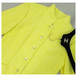 Chanel-Chanel 19S Gelbes Tweed-Jackett-Gelb