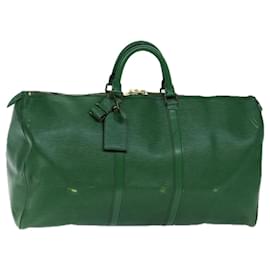 Louis Vuitton-LOUIS VUITTON Epi Keepall 55 Boston Bag Verde M42954 LV Auth 72391-Verde