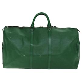 Louis Vuitton-LOUIS VUITTON Epi Keepall 55 Boston Bag Verde M42954 LV Auth 72391-Verde