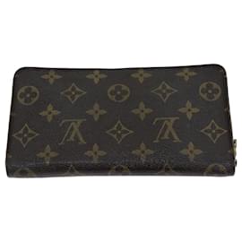 Louis Vuitton-LOUIS VUITTON Monogram Porte Monnaie Zip Long Wallet M61727 LV Auth 69544-Monogram