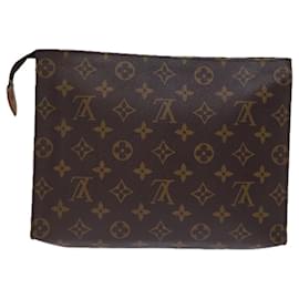 Louis Vuitton-LOUIS VUITTON Monogram Poche Toilette 26 Estuche M47542 LV Auth 71929-Monograma