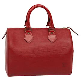 Louis Vuitton-Bolso de mano LOUIS VUITTON Epi Speedy 25 Rojo castellano M43017 LV Auth 72988-Otro