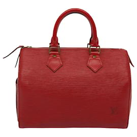 Louis Vuitton-Bolso de mano LOUIS VUITTON Epi Speedy 25 Rojo castellano M43017 LV Auth 72988-Otro