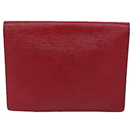 Louis Vuitton-Bolso de mano LOUIS VUITTON Epi Porte Documents Senatur Rojo M54457 LV Auth 72943-Roja