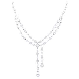 Collier négligé Messika or blanc, diamants. Autre