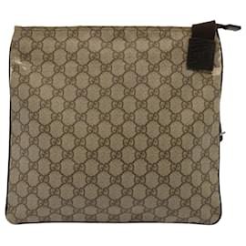 Gucci-GUCCI GG Supreme Shoulder Bag PVC Beige 141626 Auth ep4141-Beige