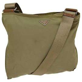 Prada-PRADA Shoulder Bag Nylon Beige Auth 73098-Beige
