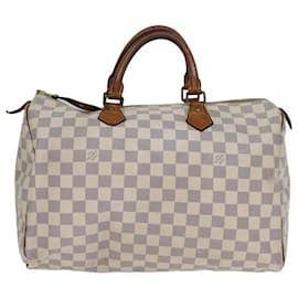 Louis Vuitton-Bolso de mano LOUIS VUITTON Damier Azur Speedy 35 N41535 Autenticación LV 73072-Otro