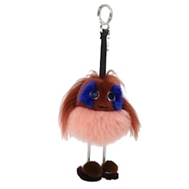 Fendi-FENDI Key Holder metal Brown Pink blue Auth 72170-Brown,Pink,Blue