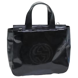 Gucci-GUCCI Hand Bag Patent leather Black 000 2058 0504 5 Auth bs13829-Black