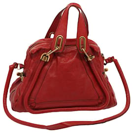 Chloé-Chloe Paraty Handtasche Leder 2way Rot Auth 72667-Rot