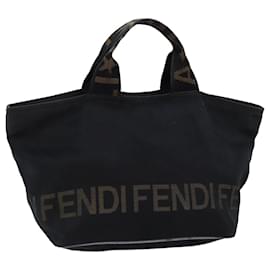 Fendi-FENDI Sac à main Toile Noir Auth yb555-Noir