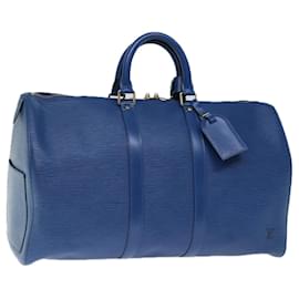 Louis Vuitton-LOUIS VUITTON Epi Keepall 45 Boston Bag Blue M42975 LV Auth 72997-Blue