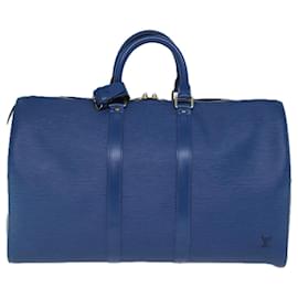 Louis Vuitton-LOUIS VUITTON Epi Keepall 45 Boston Tasche Blau M42975 LV Auth 72997-Blau