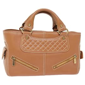 Céline-CELINE Hand Bag Leather Brown Auth 71534-Brown