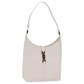 Gucci-GUCCI Jackie Shoulder Bag Leather White 001 3875 Auth ep4109-White