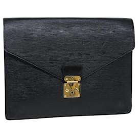 Louis Vuitton-LOUIS VUITTON Epi Porte Documents Senateur Briefcase Black M54452 LV Auth ep4098-Black
