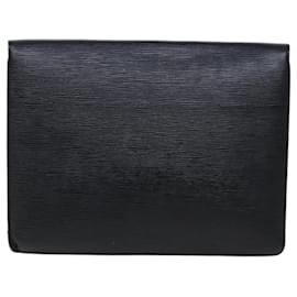 Louis Vuitton-LOUIS VUITTON Epi Porte Documents Senateur Briefcase Black M54452 LV Auth ep4098-Black