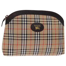 Autre Marque Burberrys Nova Check Pochette Toile Beige Auth yk12082 Beige