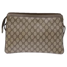 Gucci-GUCCI GG Canvas Web Sherry Line Shoulder Bag PVC Beige Green Red Auth 72965-Red,Beige,Green