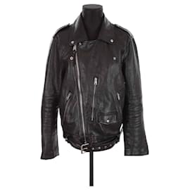 All Saints Lederjacke Schwarz