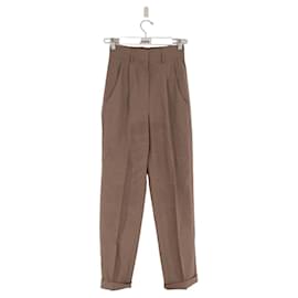 Autre Marque-Weite Leinenhose-Braun