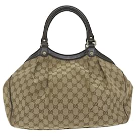 Gucci-GUCCI GG Canvas Hand Bag Beige 211944 Auth 62436-Beige