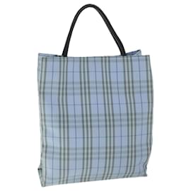 Burberry-BURBERRY Nova Check Bolso de mano Nylon Azul claro Auth ep3412-Azul claro