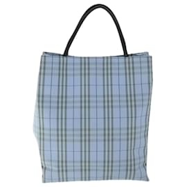 Burberry-BURBERRY Nova Check Bolso de mano Nylon Azul claro Auth ep3412-Azul claro