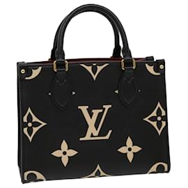 Louis Vuitton-LOUIS VUITTON Monogramm Empreinte On the Go PM Handtasche 2way M45659 Auth 67493A-Schwarz
