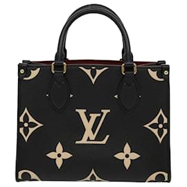 Louis Vuitton-LOUIS VUITTON Monogram Empreinte On the Go PM Hand Bag 2way M45659 Auth 67493A-Black