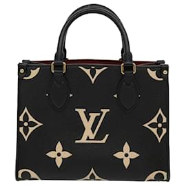 Louis Vuitton-Bolso de mano LOUIS VUITTON Monogram Empreinte On the Go PM 2way M45659 Auth 67493A-Negro