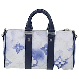 Louis Vuitton-LOUIS VUITTON Monogramm Wasser KeepallXS Handtasche 2way Blau M45761 LV Auth 67496S-Blau