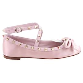 Valentino-Leather ballet flats-Pink