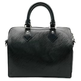 Louis Vuitton-Louis Vuitton Black Epi Speedy Bandouliere 25-Black