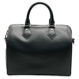 Louis Vuitton-Louis Vuitton Black Epi Speedy Bandouliere 25-Black