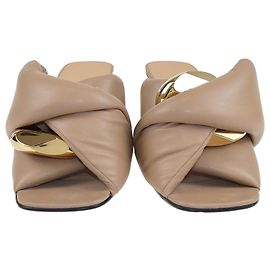 JW Anderson Brown Twist Crossover Strap Slip On Sandals Brown