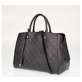 Louis Vuitton-Louis Vuitton Black Monogram Empreinte Montaigne GM Bag-Black