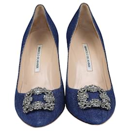 Manolo Blahnik-Manolo Blahnik – Blaue Hangisi-Pumps-Blau