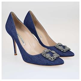 Manolo Blahnik-Manolo Blahnik – Blaue Hangisi-Pumps-Blau