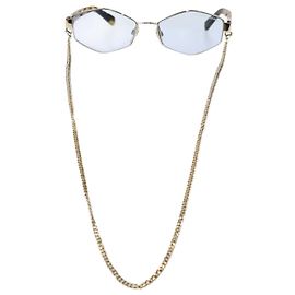Marc Jacobs Tortoise/Blue Geometric Sunglasses w/Chain Blue