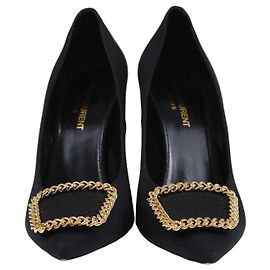 Décolleté decorati con catena Saint Laurent nera Saint Sulpice Nero